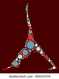 Yoga shape vector design by color point