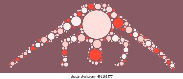 Yoga shape vector design by color point