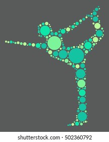 Yoga shape vector design by color point