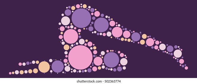Yoga shape vector design by color point