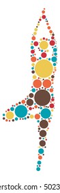 Yoga shape vector design by color point