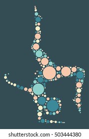 Yoga shape vector design by color point