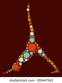 Yoga shape vector design by color point