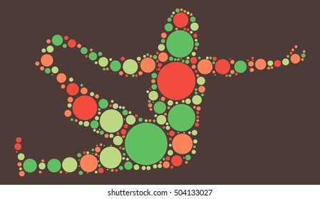 Yoga shape vector design by color point