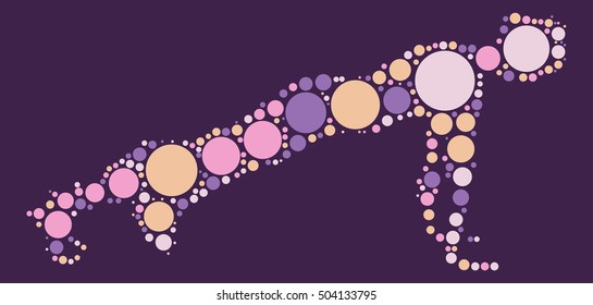 Yoga shape vector design by color point