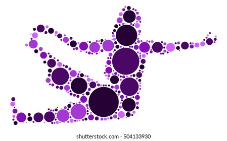 Yoga shape vector design by color point