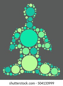 Yoga shape vector design by color point
