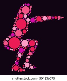 Yoga shape vector design by color point