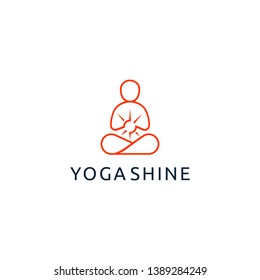 Yoga Shine logo design vector template