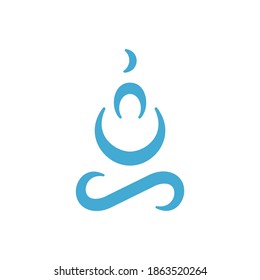 Yoga Shiva Budha Icons Logo Vector