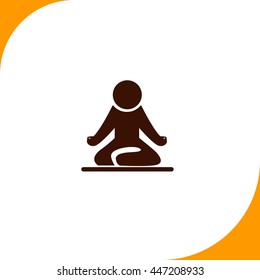 Yoga sign. Brown icon on white background