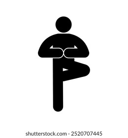 Yoga sign. Icon for yoga pose class.