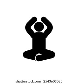 Yoga sign. Icon for yoga pose class.