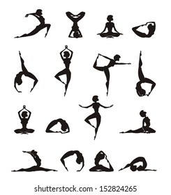 Yoga. Silhouette of girl