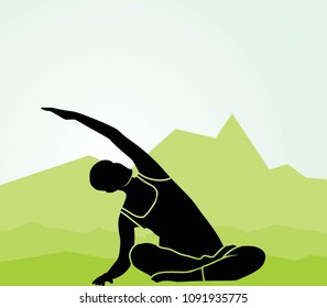 yoga silhouette illustration