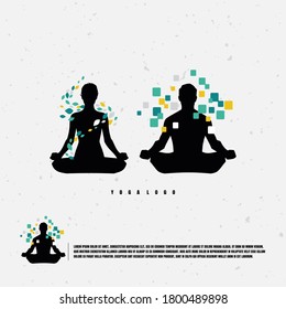 Yoga Silhouette illustration logo premium vector