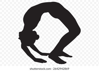 Yoga Silhouette Illustration . Woman yoga silhouettes . eps 10