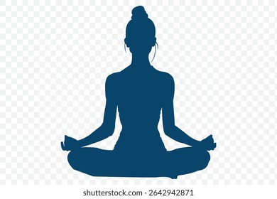Yoga Silhouette Illustration . Woman yoga silhouettes . eps 10