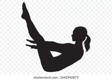 Yoga Silhouette Illustration . Woman yoga silhouettes . eps 10