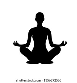 Yoga Lotus Position Silhouette Vector Shape Stock Vector (Royalty Free ...