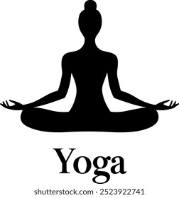 Yoga Silhouette, Logo, isolated on white