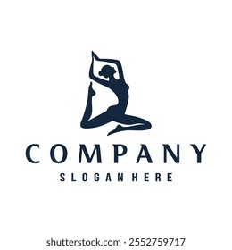 yoga silhouette logo vector template illustration