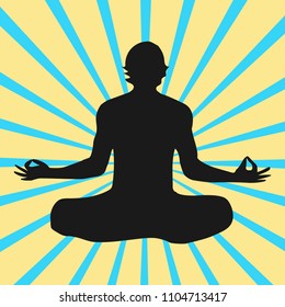 yoga. silhouette of lotus position. vector form