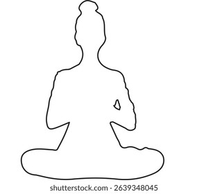Yoga silhouette. Meditating woman in lotus position. Vector illustration.