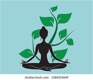 Yoga Meditation Illustration Exercise Spiritual Practice Stock Vector ...