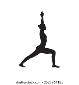 Yoga silhouette on white background
