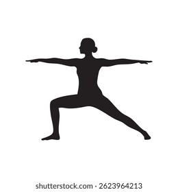 Yoga silhouette on white background