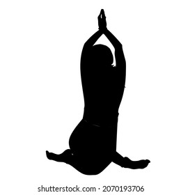Yoga silhouette pose illustration background vector isolated