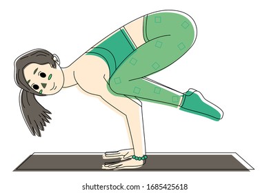 Silueta de yoga. poses de yoga. Vector. Cifras de niñas