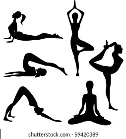 Yoga silhouette - vector
