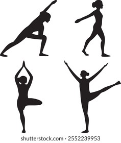 yoga silhouette vector art design