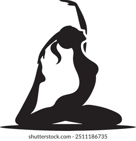 Yoga silhouette vector art illustration