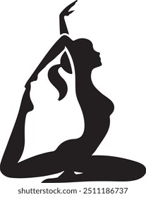 Yoga silhouette vector art illustration