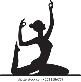 Yoga silhouette vector art illustration