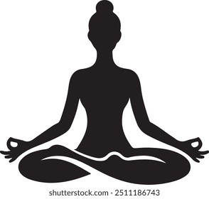 Yoga silhouette vector art illustration