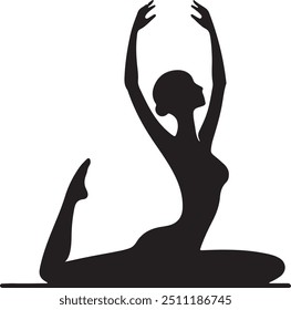 Yoga silhouette vector art illustration