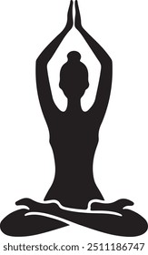 Yoga silhouette vector art illustration