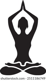 Yoga silhouette vector art illustration