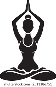 Yoga silhouette vector art illustration