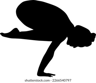 yoga in silhouette vector art on background	