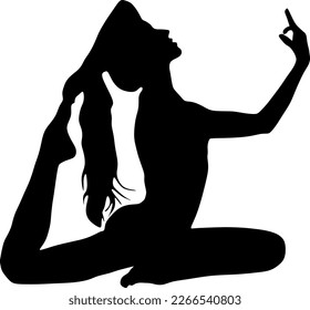 yoga in silhouette vector art on background	
