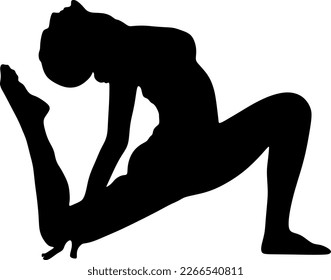 yoga in silhouette vector art on background	