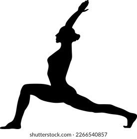 yoga in silhouette vector art on background	