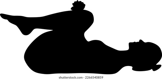 yoga in silhouette vector art on background	
