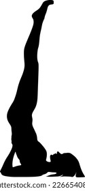 yoga in silhouette vector art on background	