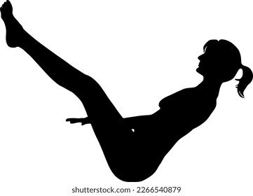 yoga in silhouette vector art on background	